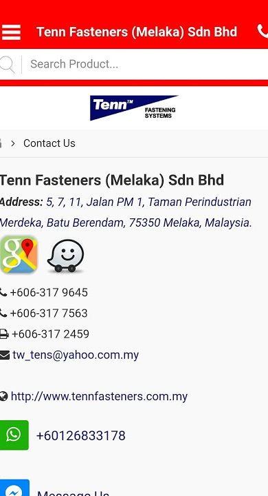 Tenn Fasteners (Melaka) Sdn.Bhd. 1 tenn fasteners melaka sdn bhd
